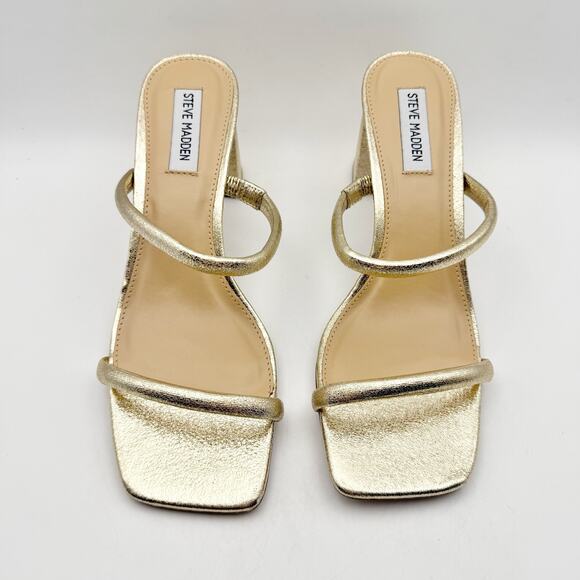 Steve Madden Womens Lilah Heel Sandals US 9M EU 39.5 Gold Metallic NWOB - Picture 7 of 12